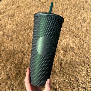 NEW 2022 Starbucks Matte Dark Green Venti Studded Tumbler